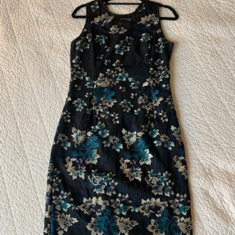 Party dress with lace overlay